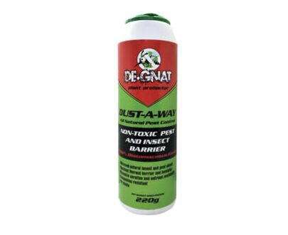 De-Gnat Dust-A-Way 220g Broad mites - Two spotted mites - Russet mites - Cyclamen mites - Whiteflies - Aphids - Thrips - Gnats - Leafminer Hydroponics