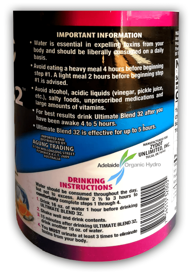 Zydot Ultimate Blend 32 Detox Urine Test and Drinking Instructions